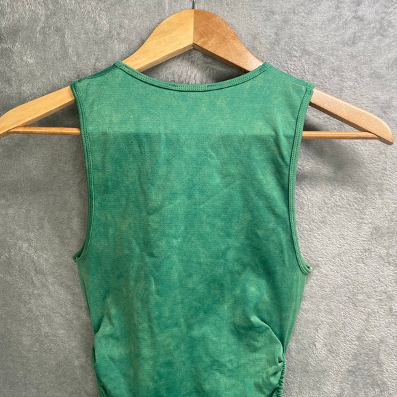 ZARA Dress XS Bodycon Ruched Stretch Kelly Green Club Party Going‎ Out Y2k - Picture 6 of 9